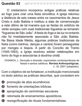 exemplo de questao enem (questao 83)
