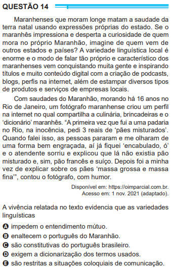 exemplo de questao do enem (questao 14)
