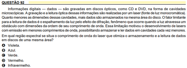 exemplo de questao enem (questao 92)