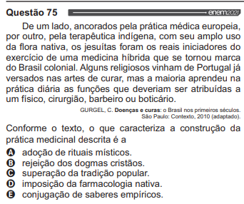 exemplo de questao enem (questao 75)