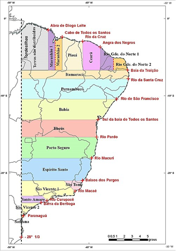 mapa das capitanias hereditarias do brasil
